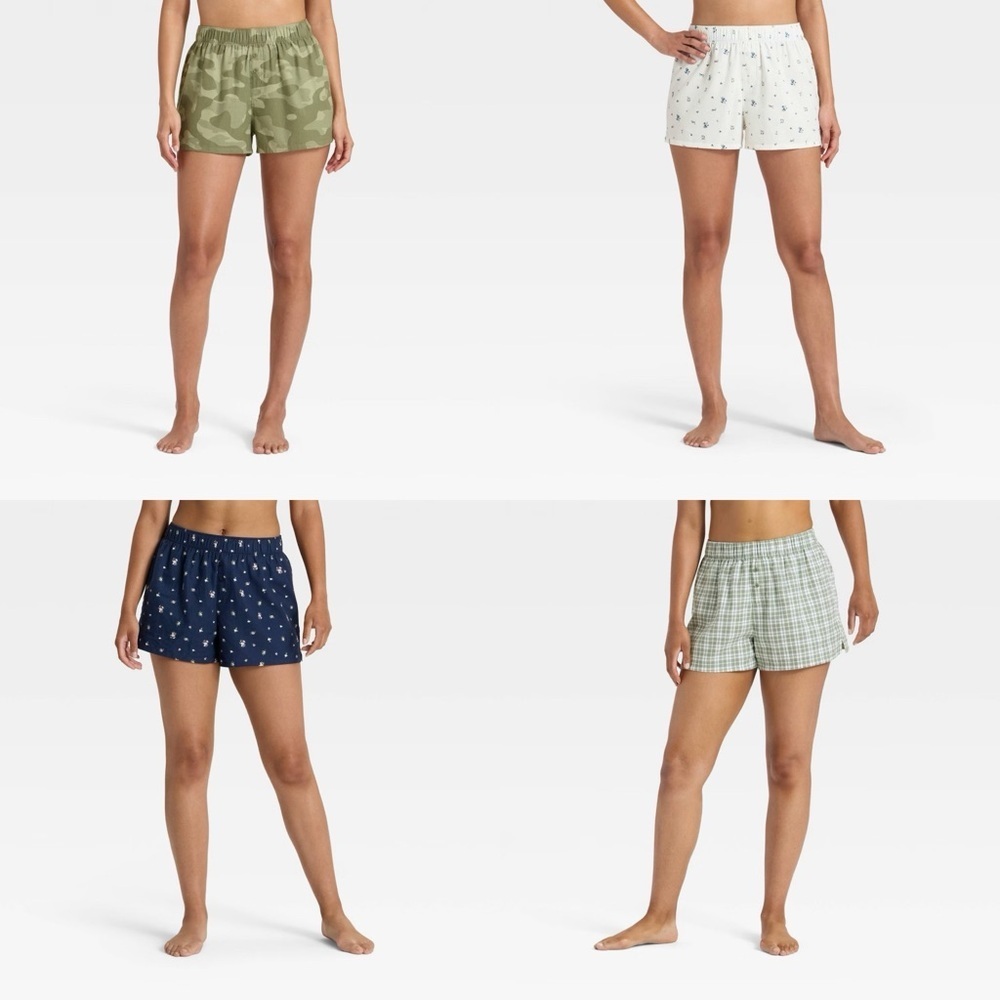 Wild Fable Brushed Cotton Boxer Lounge Shorts Bundle of 4 NWT XS